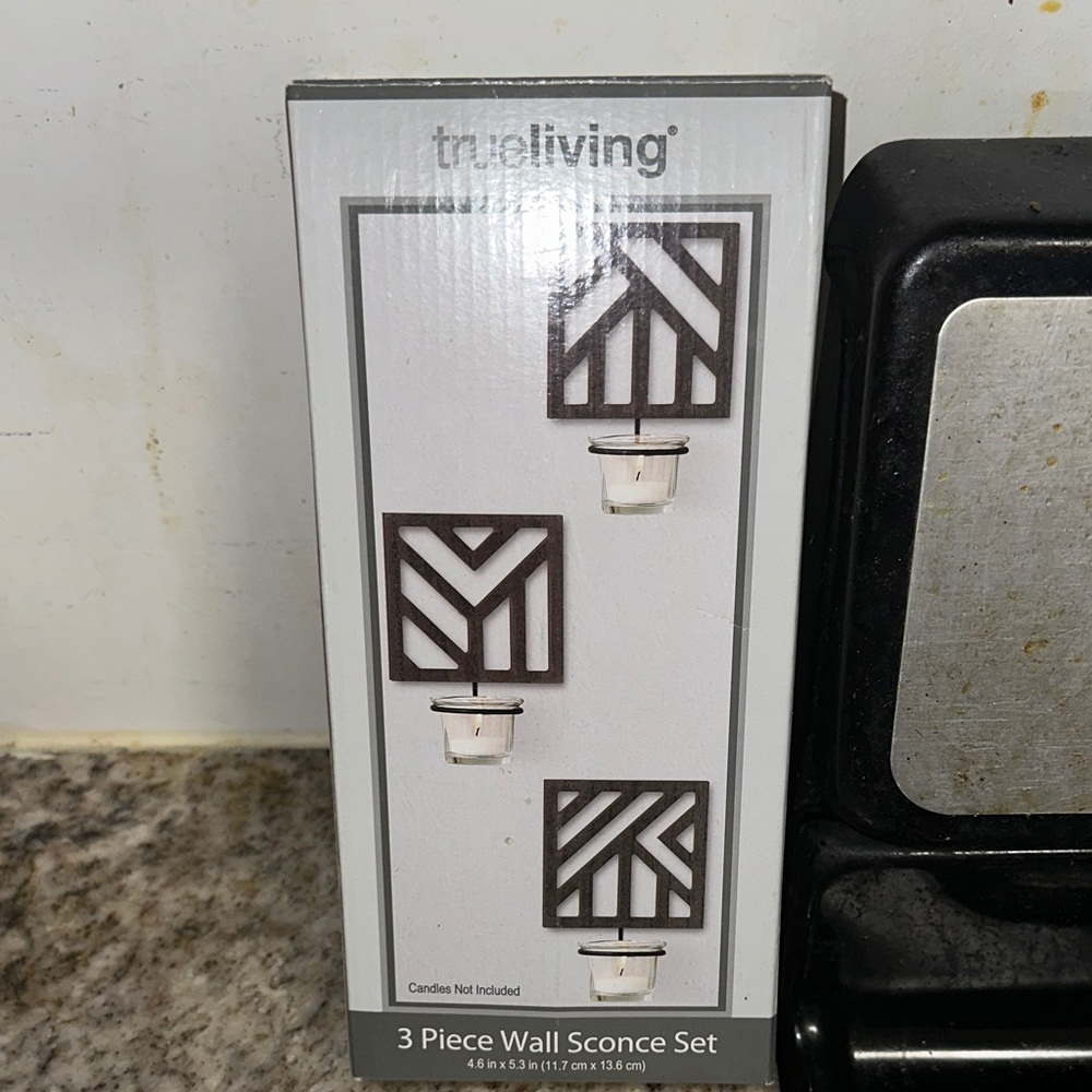 Trueliving Geometric Brown Wall Sconce Set
